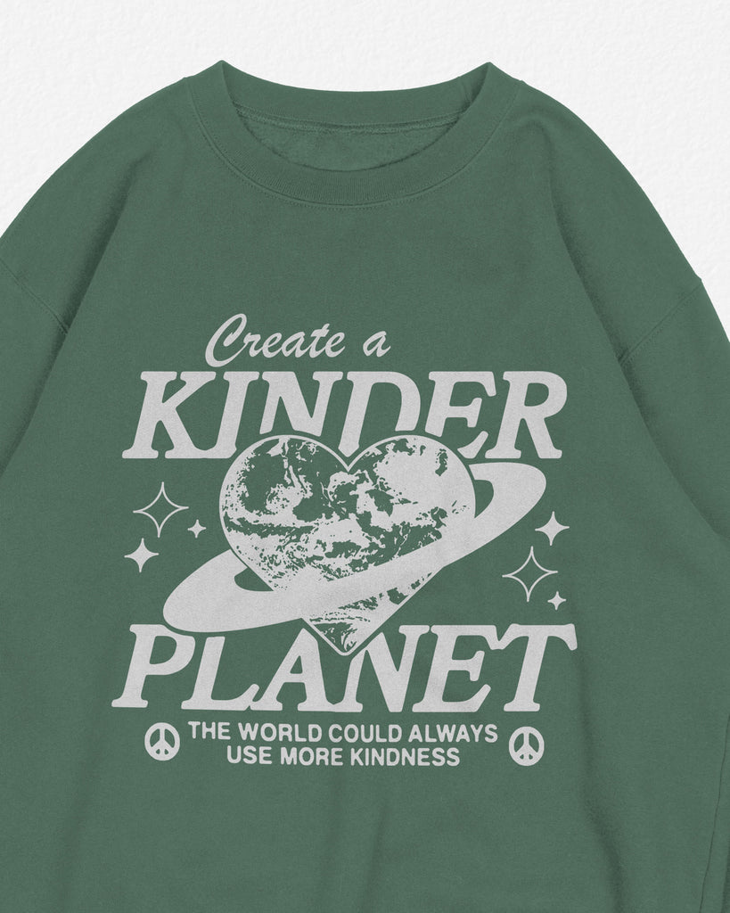 Kinder Planet Green Crewneck